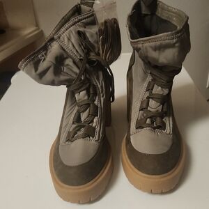 Dolce Vita Women's Combat Boots in Olive and Tan